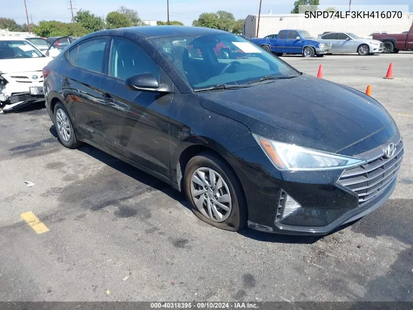 2019 Hyundai Elantra Se VIN: 5NPD74LF3KH416070 Lot: 40318395