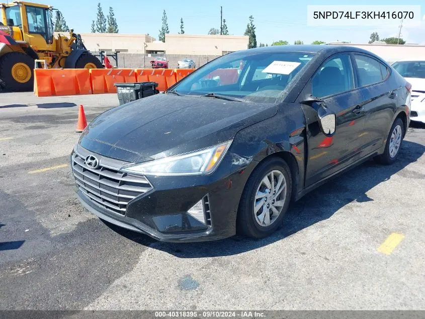 5NPD74LF3KH416070 2019 Hyundai Elantra Se