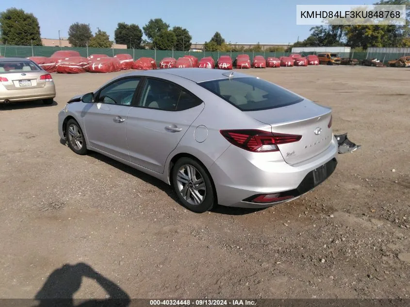 2019 Hyundai Elantra Value Edition VIN: KMHD84LF3KU848768 Lot: 40324448