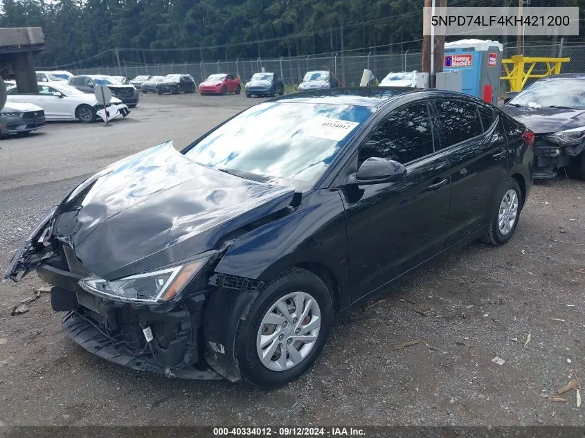 5NPD74LF4KH421200 2019 Hyundai Elantra Se