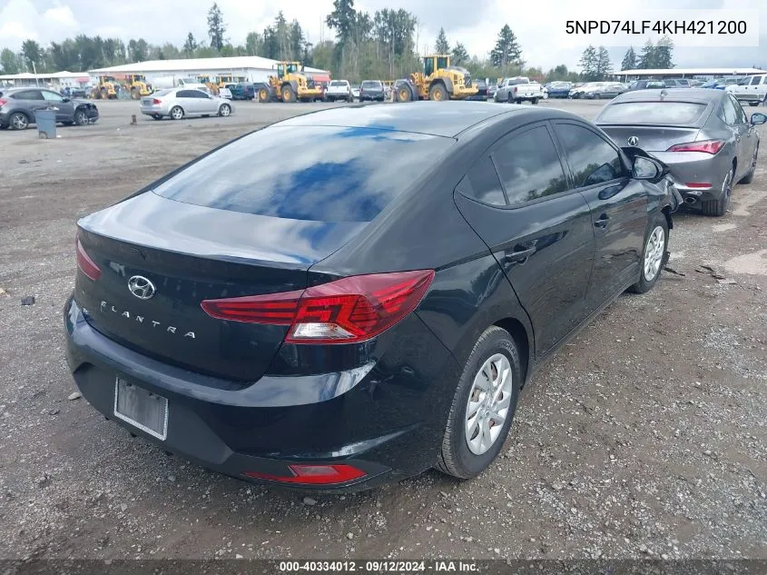 5NPD74LF4KH421200 2019 Hyundai Elantra Se