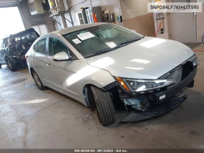 2019 Hyundai Elantra Sel VIN: 5NPD84LF7KH477595 Lot: 40336184