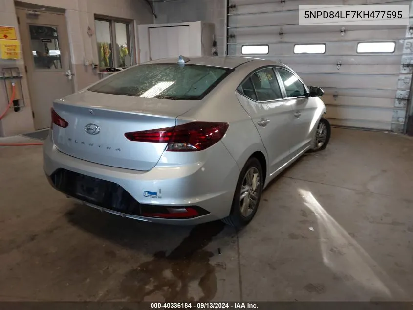 2019 Hyundai Elantra Sel VIN: 5NPD84LF7KH477595 Lot: 40336184