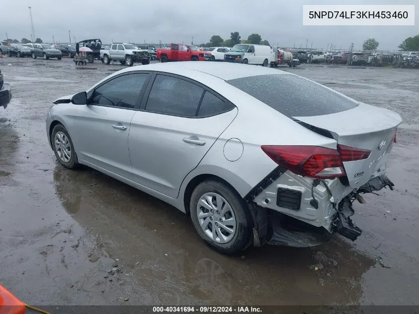 2019 Hyundai Elantra Se VIN: 5NPD74LF3KH453460 Lot: 40341694