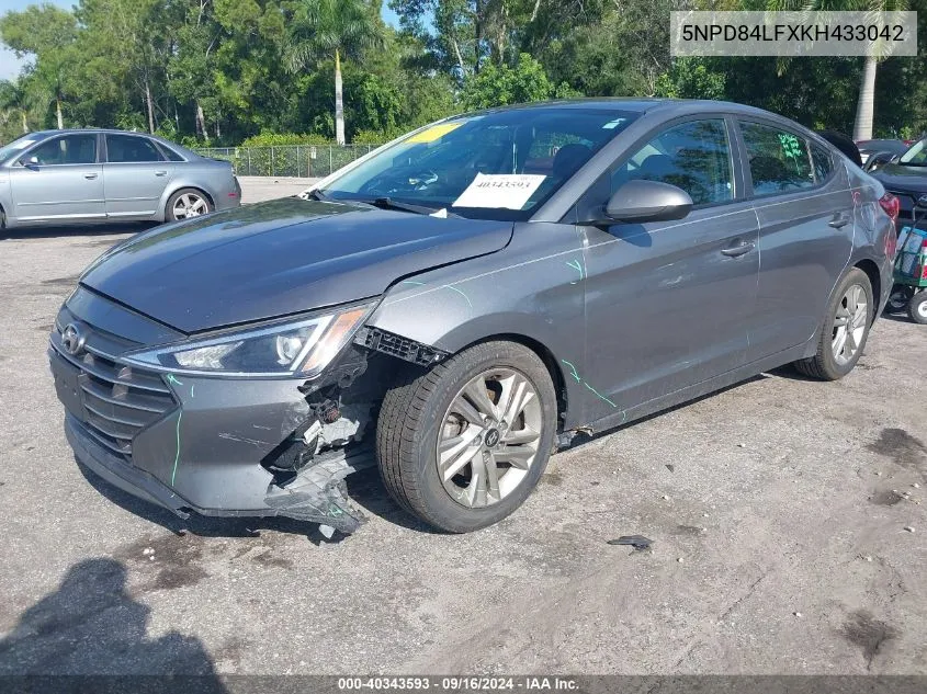 2019 Hyundai Elantra Sel/Value/Limited VIN: 5NPD84LFXKH433042 Lot: 40343593