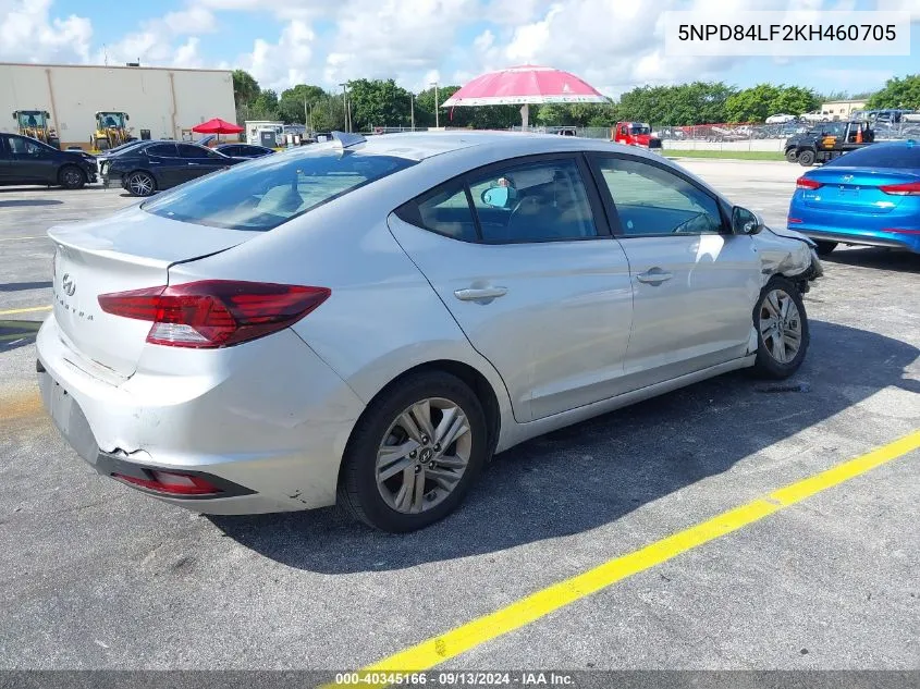 2019 Hyundai Elantra Sel VIN: 5NPD84LF2KH460705 Lot: 40345166