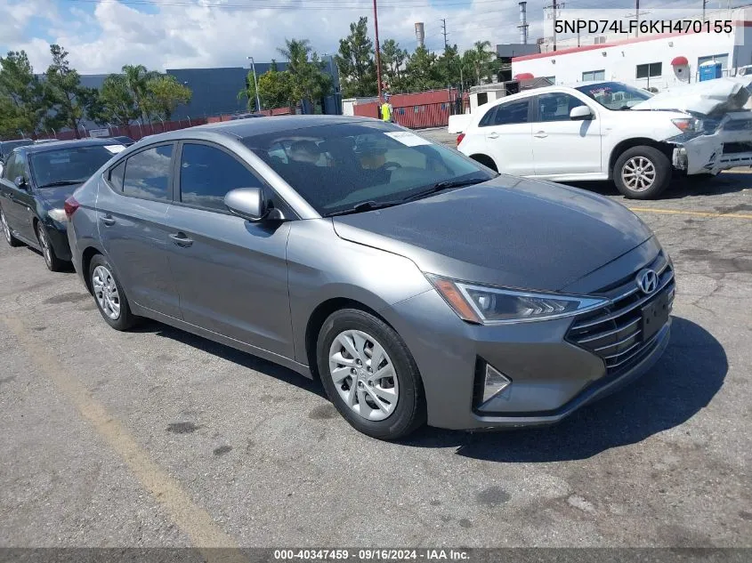 2019 Hyundai Elantra Se VIN: 5NPD74LF6KH470155 Lot: 40347459