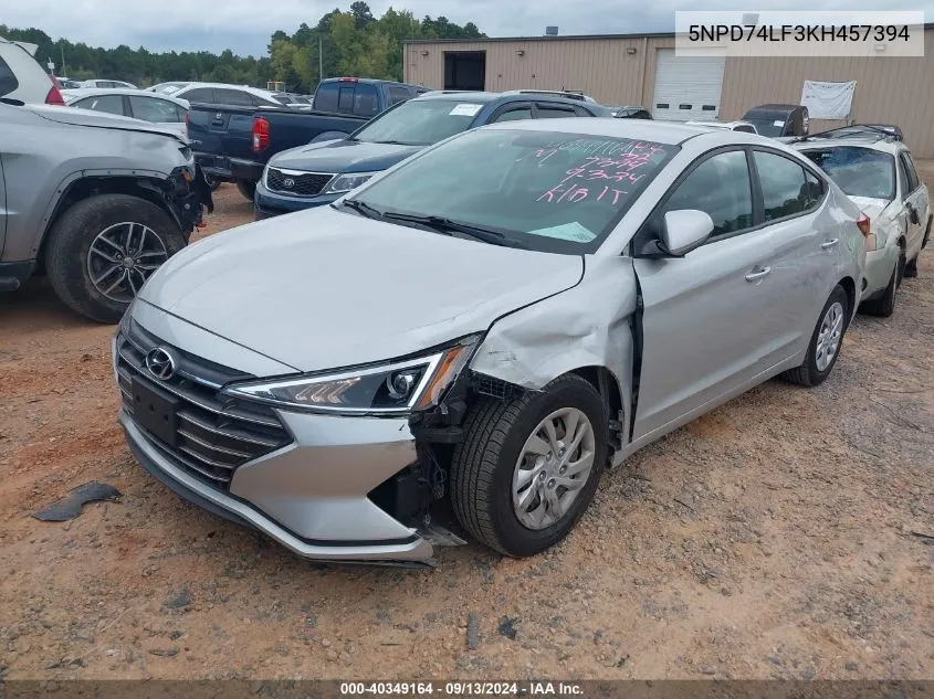 2019 Hyundai Elantra Se VIN: 5NPD74LF3KH457394 Lot: 40349164