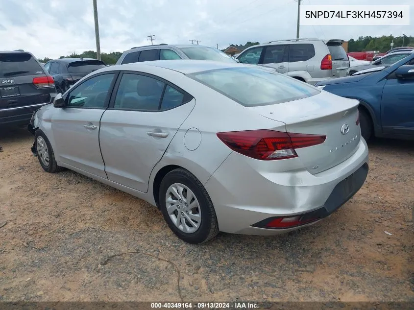 5NPD74LF3KH457394 2019 Hyundai Elantra Se