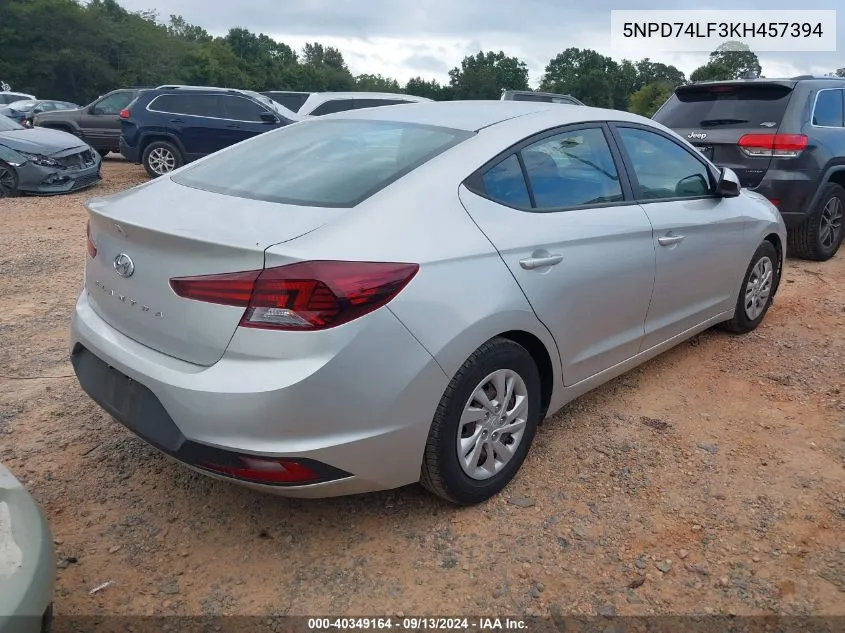 5NPD74LF3KH457394 2019 Hyundai Elantra Se