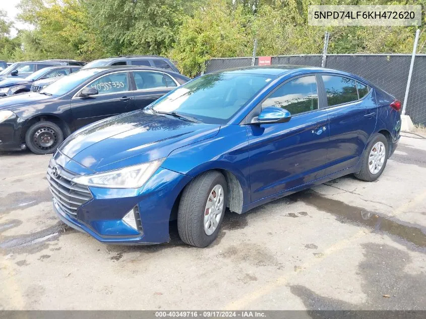 2019 Hyundai Elantra Se VIN: 5NPD74LF6KH472620 Lot: 40349716