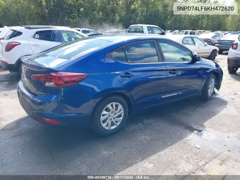 2019 Hyundai Elantra Se VIN: 5NPD74LF6KH472620 Lot: 40349716