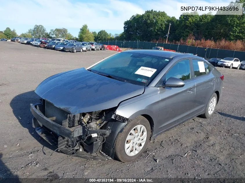 2019 Hyundai Elantra Se VIN: 5NPD74LF9KH433696 Lot: 40353194