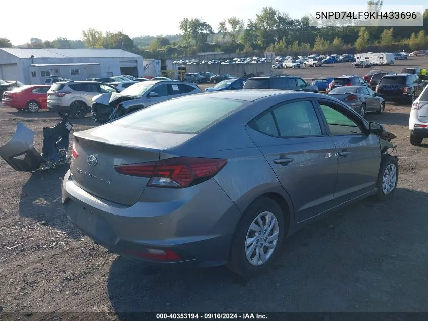 2019 Hyundai Elantra Se VIN: 5NPD74LF9KH433696 Lot: 40353194