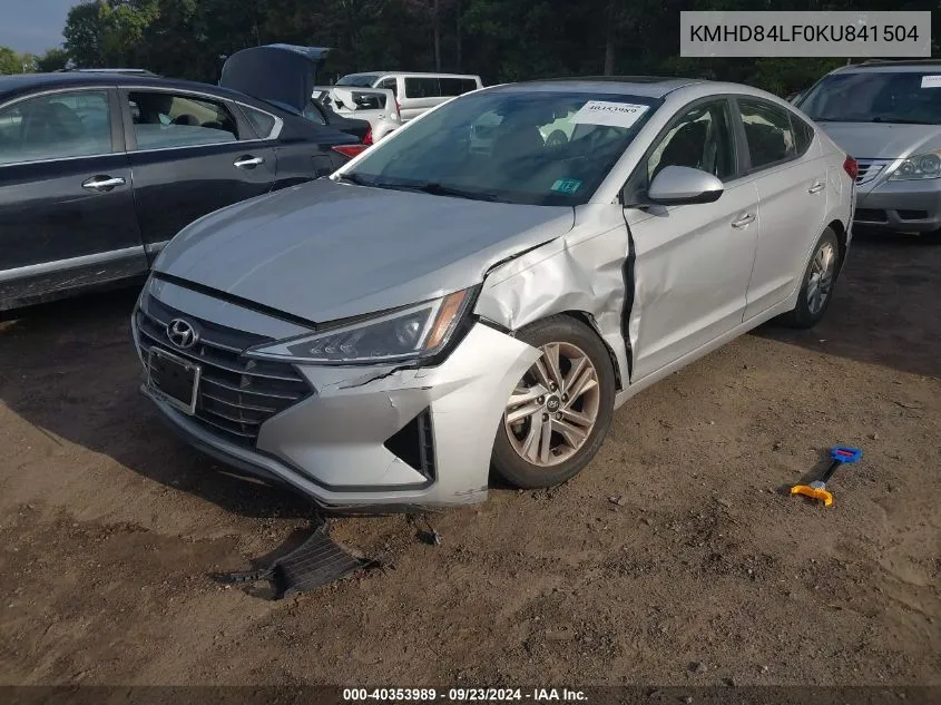 KMHD84LF0KU841504 2019 Hyundai Elantra Sel/Value/Limited