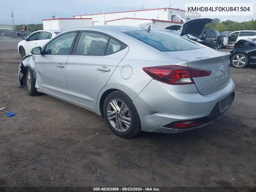 KMHD84LF0KU841504 2019 Hyundai Elantra Sel/Value/Limited