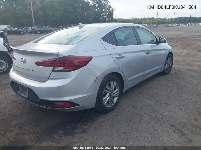 KMHD84LF0KU841504 2019 Hyundai Elantra Sel/Value/Limited