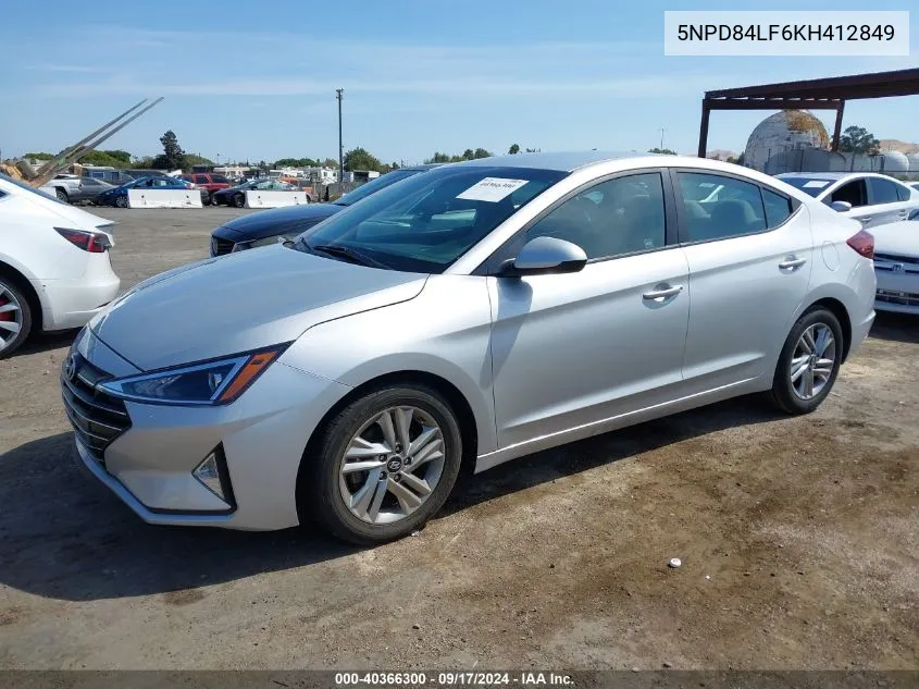 2019 Hyundai Elantra Sel VIN: 5NPD84LF6KH412849 Lot: 40366300