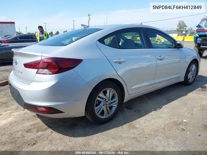 2019 Hyundai Elantra Sel VIN: 5NPD84LF6KH412849 Lot: 40366300