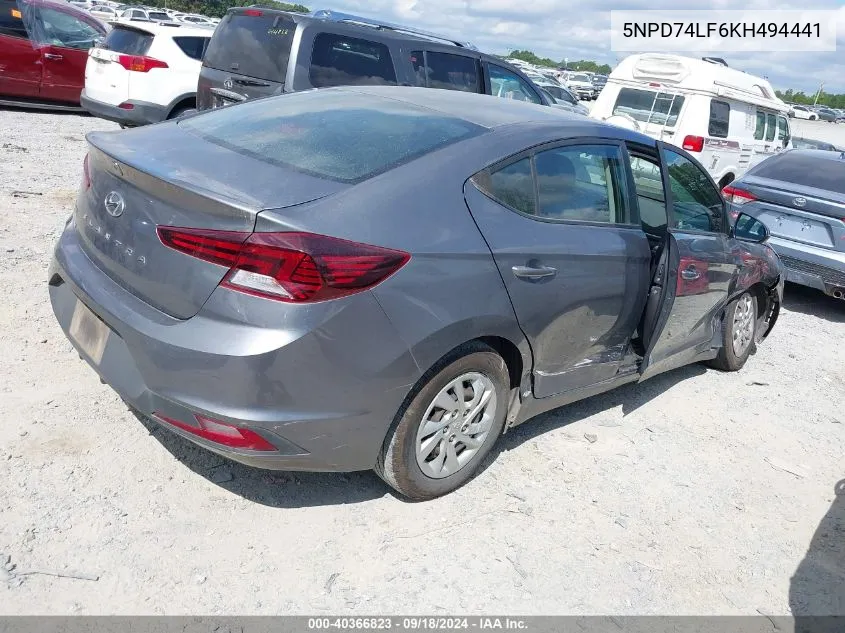 5NPD74LF6KH494441 2019 Hyundai Elantra Se