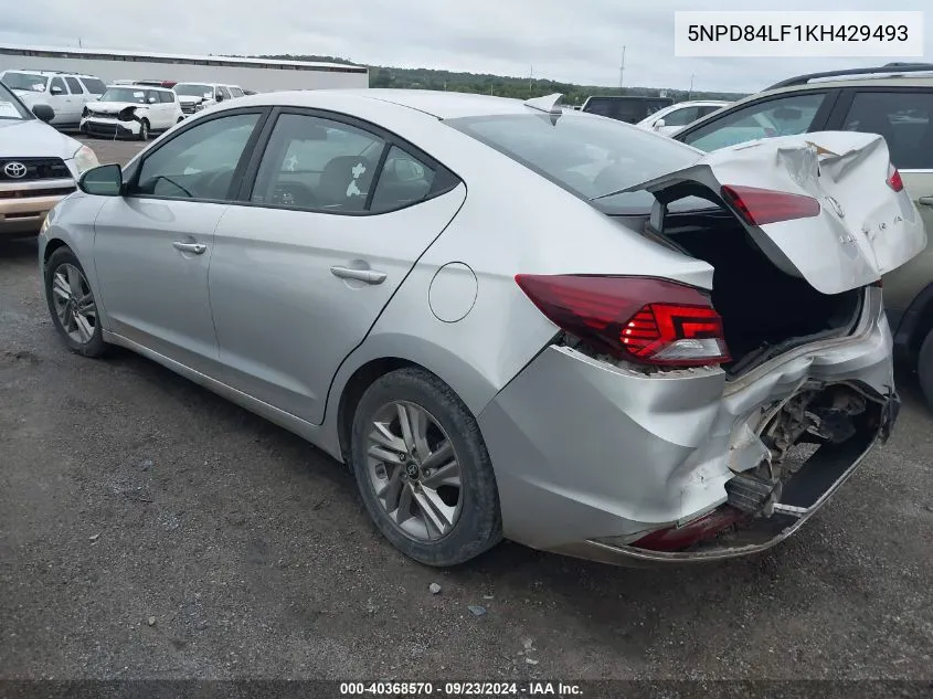 2019 Hyundai Elantra Sel/Value/Limited VIN: 5NPD84LF1KH429493 Lot: 40368570