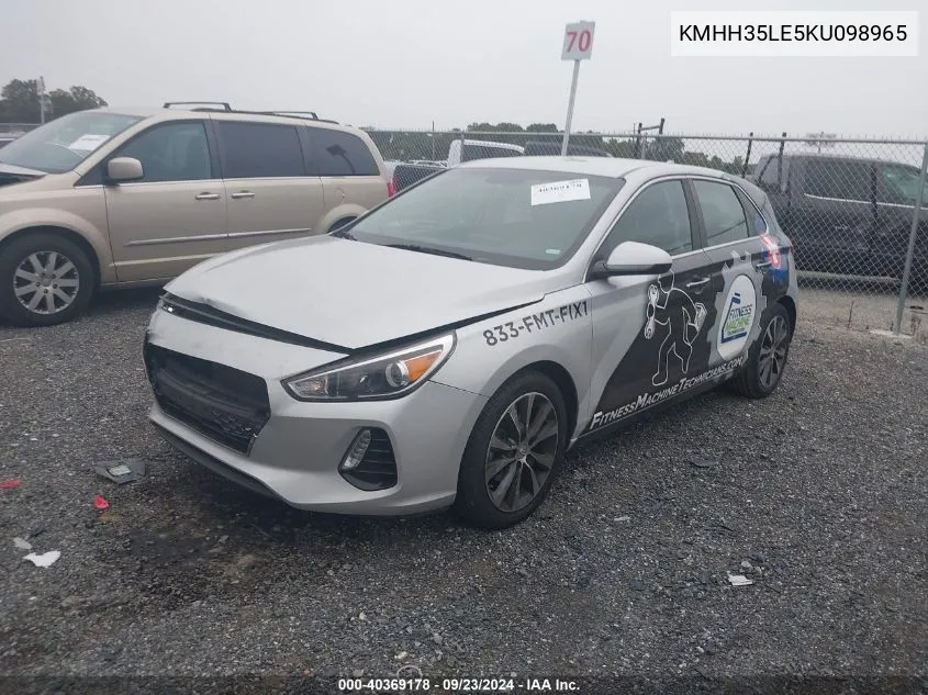 2019 Hyundai Elantra Gt VIN: KMHH35LE5KU098965 Lot: 40369178