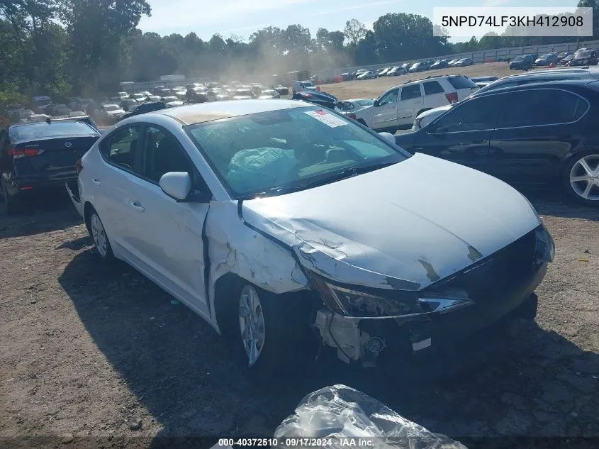 2019 Hyundai Elantra Se VIN: 5NPD74LF3KH412908 Lot: 40372510