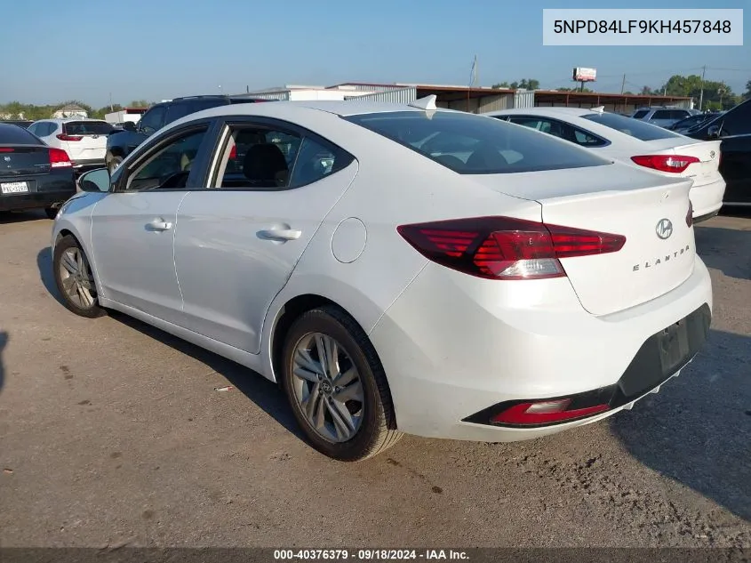 2019 Hyundai Elantra Sel/Value/Limited VIN: 5NPD84LF9KH457848 Lot: 40376379