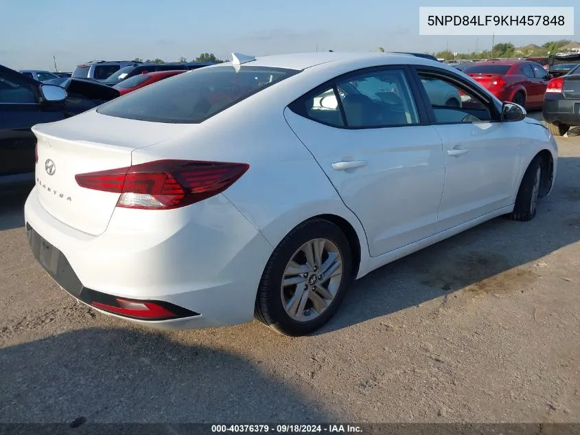 2019 Hyundai Elantra Sel/Value/Limited VIN: 5NPD84LF9KH457848 Lot: 40376379