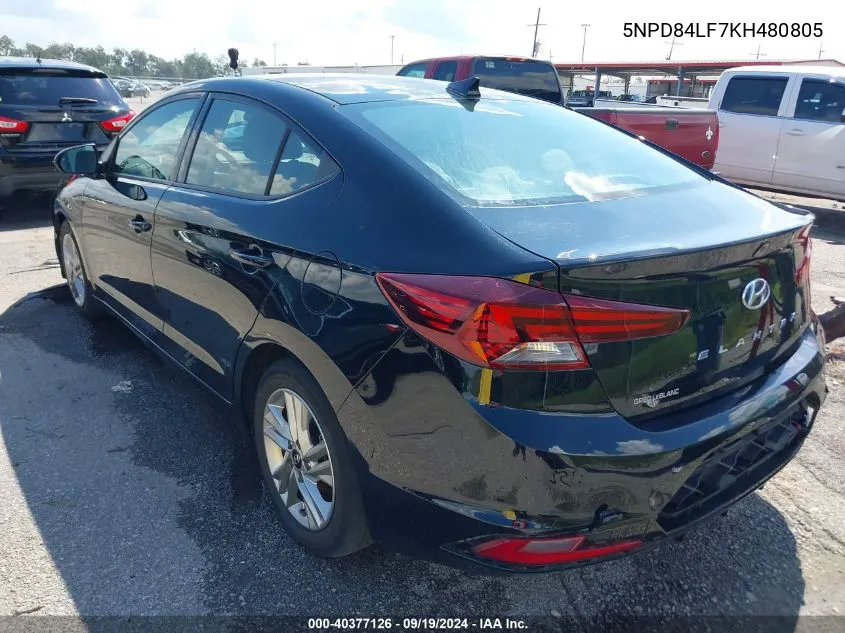 5NPD84LF7KH480805 2019 Hyundai Elantra Sel