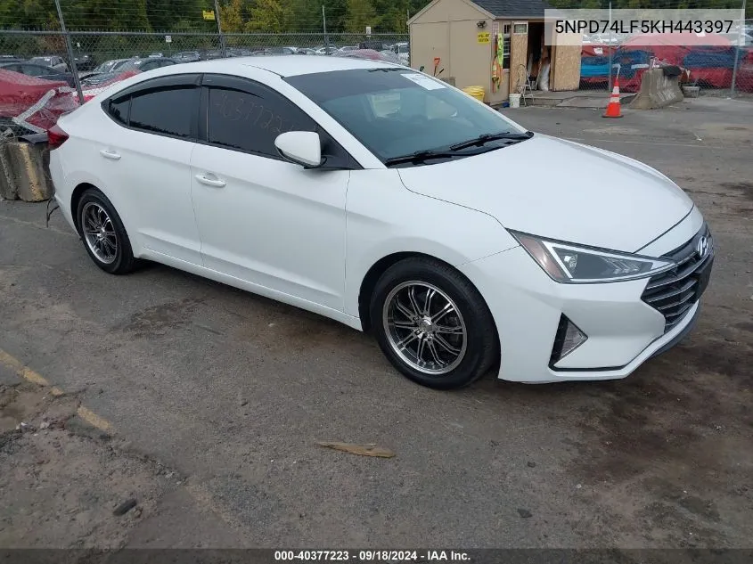 2019 Hyundai Elantra Se VIN: 5NPD74LF5KH443397 Lot: 40377223