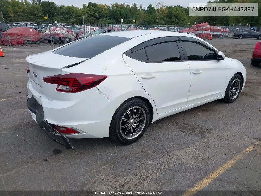 5NPD74LF5KH443397 2019 Hyundai Elantra Se