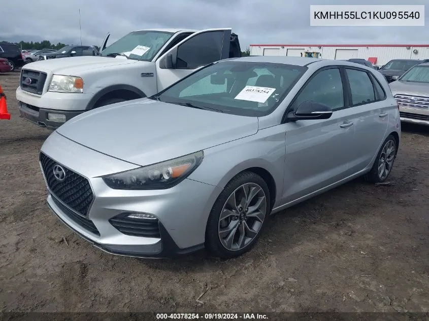 2019 Hyundai Elantra Gt N Line VIN: KMHH55LC1KU095540 Lot: 40378254