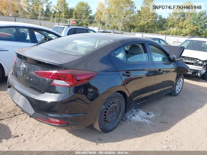 5NPD74LF7KH461948 2019 Hyundai Elantra Se