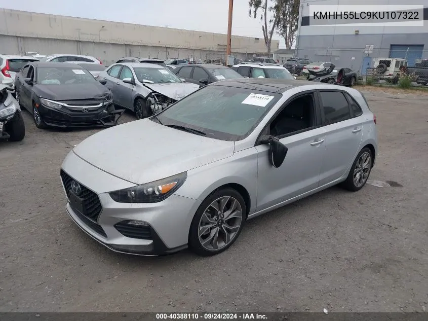 2019 Hyundai Elantra Gt N Line VIN: KMHH55LC9KU107322 Lot: 40388110