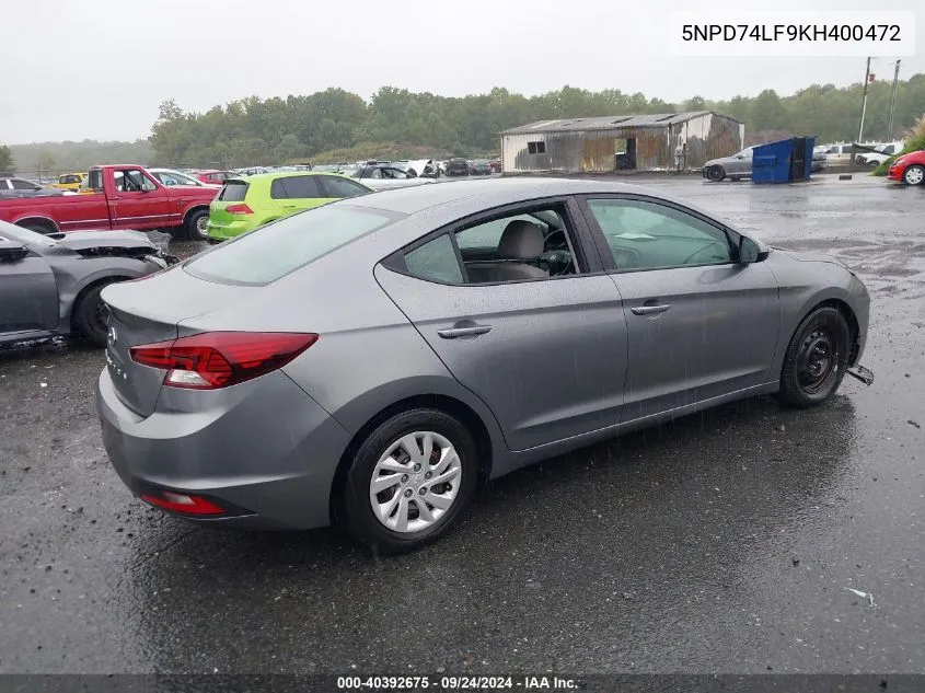 5NPD74LF9KH400472 2019 Hyundai Elantra Se