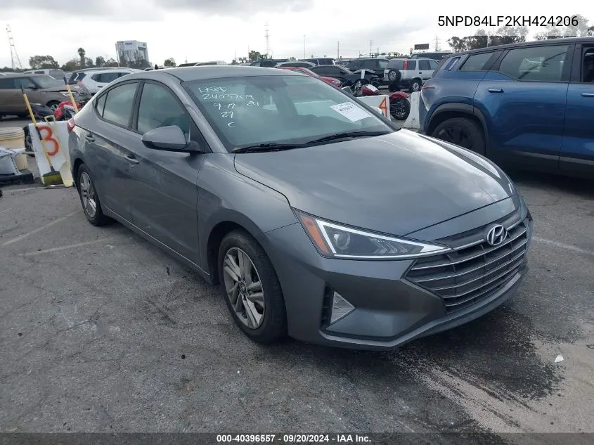 2019 Hyundai Elantra Sel VIN: 5NPD84LF2KH424206 Lot: 40396557