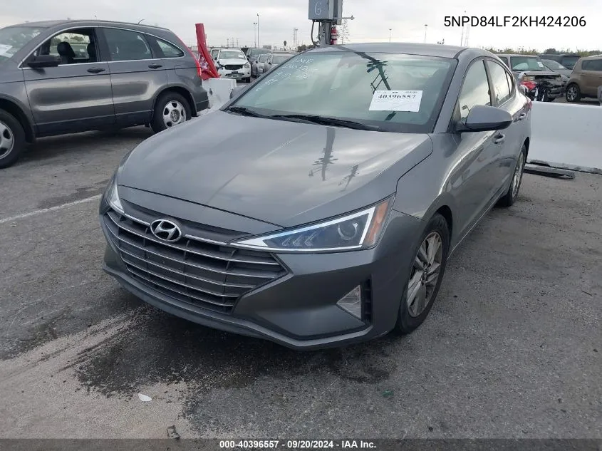 2019 Hyundai Elantra Sel VIN: 5NPD84LF2KH424206 Lot: 40396557