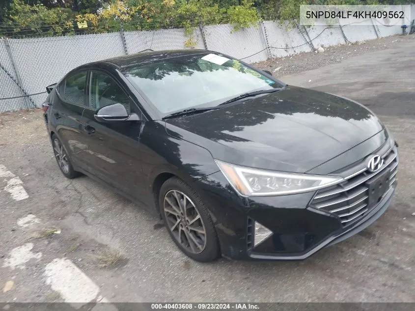 5NPD84LF4KH409562 2019 Hyundai Elantra Limited