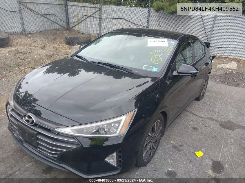 2019 Hyundai Elantra Limited VIN: 5NPD84LF4KH409562 Lot: 40403608