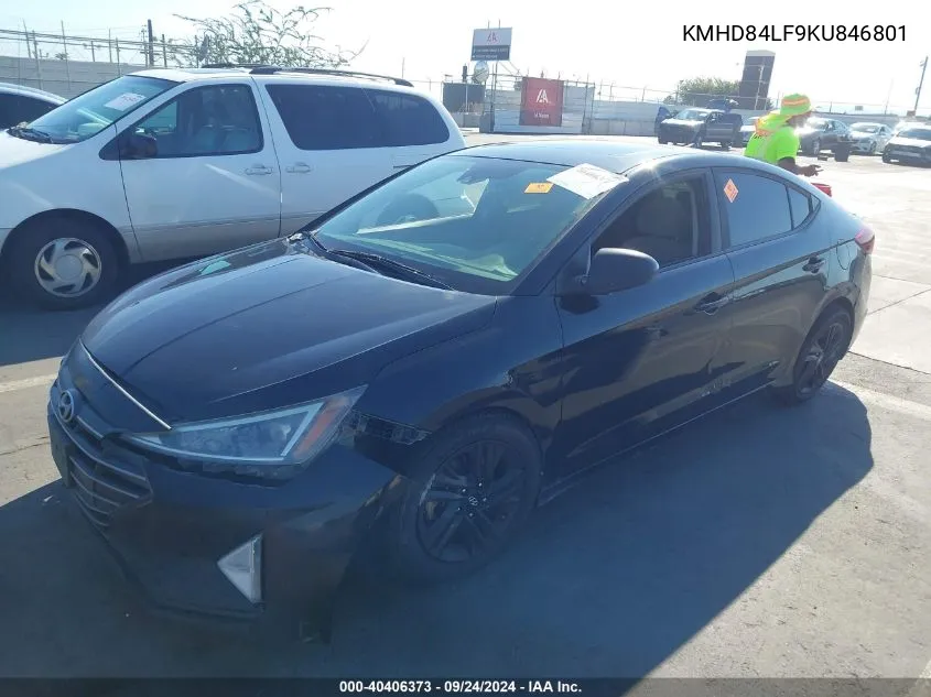 2019 Hyundai Elantra Value Edition VIN: KMHD84LF9KU846801 Lot: 40406373