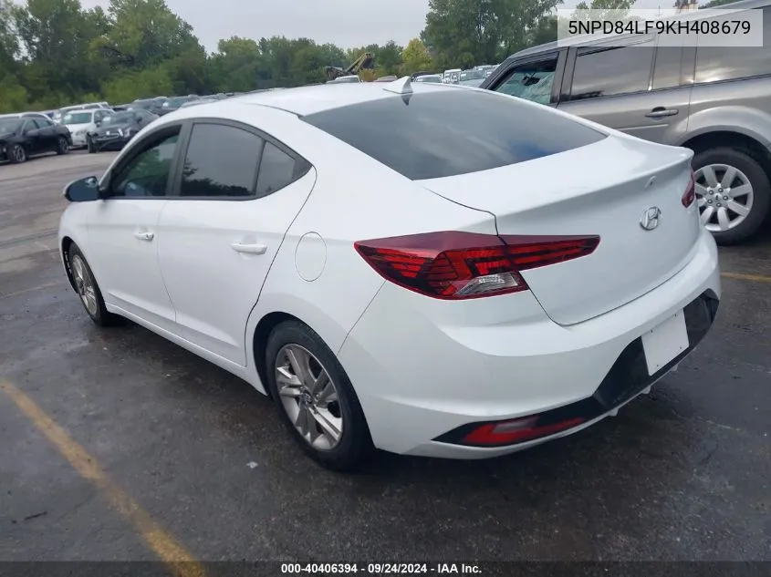 2019 Hyundai Elantra Sel/Value/Limited VIN: 5NPD84LF9KH408679 Lot: 40406394