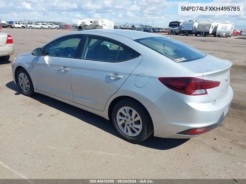 2019 Hyundai Elantra Se VIN: 5NPD74LFXKH495785 Lot: 40415308