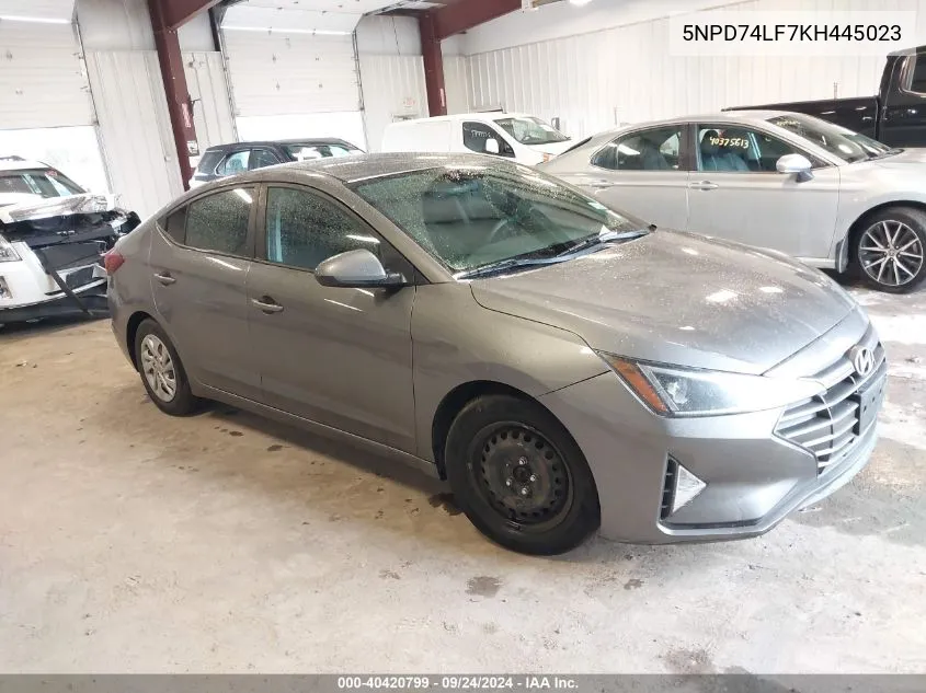 2019 Hyundai Elantra Se VIN: 5NPD74LF7KH445023 Lot: 40420799