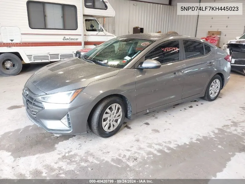 5NPD74LF7KH445023 2019 Hyundai Elantra Se