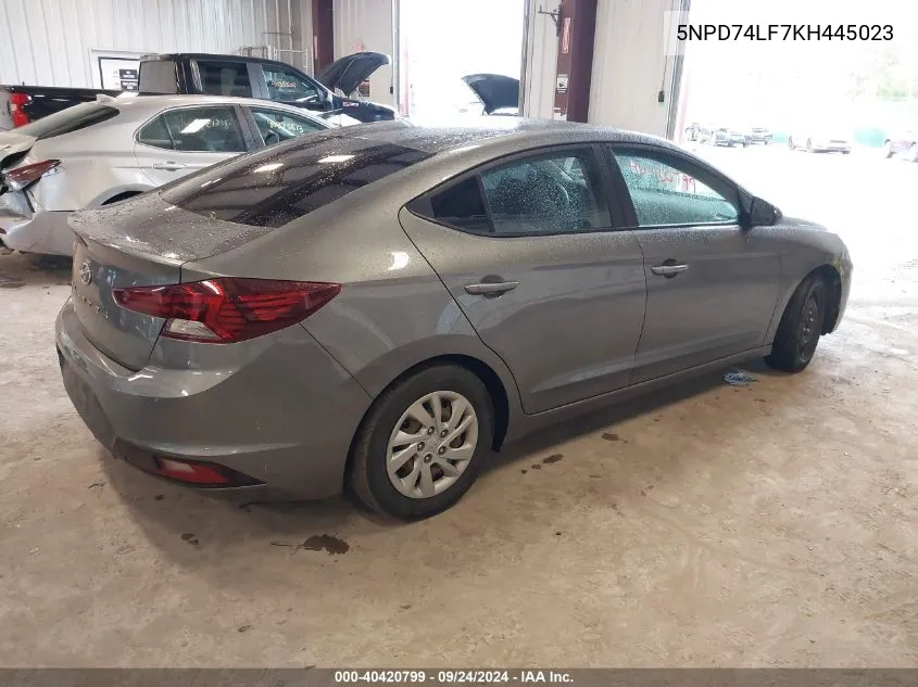 5NPD74LF7KH445023 2019 Hyundai Elantra Se