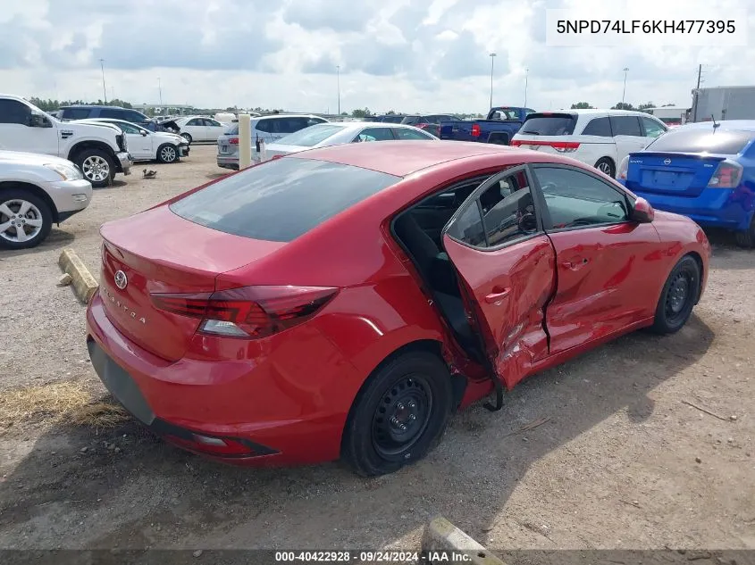 5NPD74LF6KH477395 2019 Hyundai Elantra Se