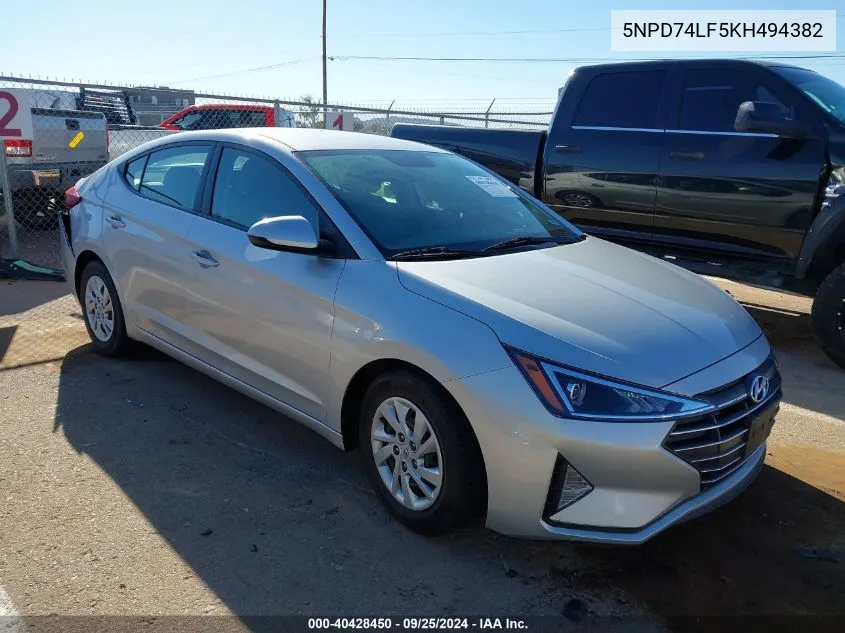 5NPD74LF5KH494382 2019 Hyundai Elantra Se