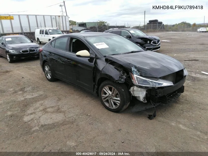 2019 Hyundai Elantra Sel VIN: KMHD84LF9KU789418 Lot: 40429017