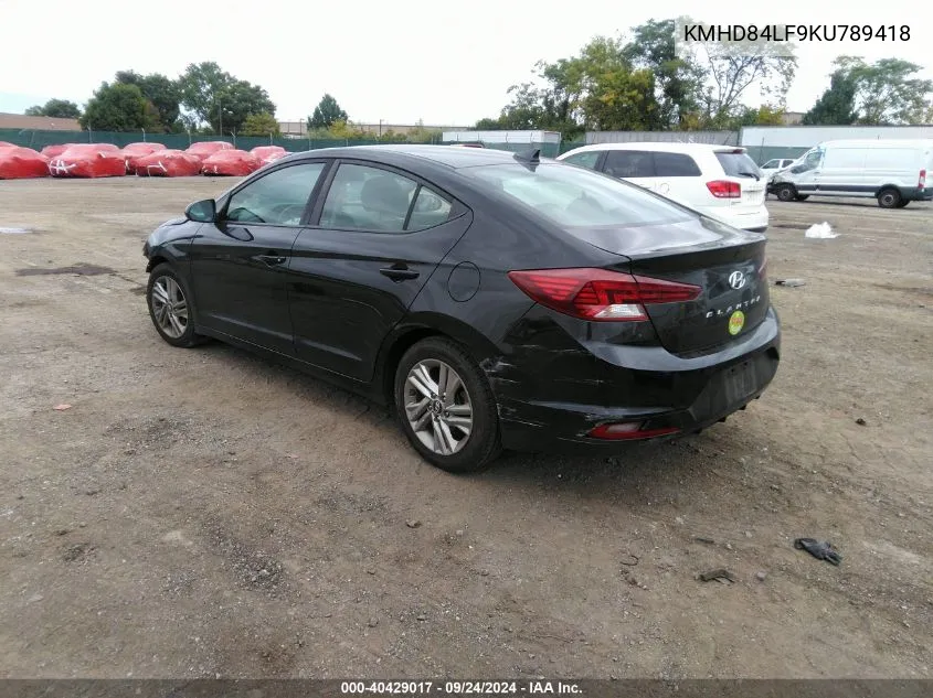 KMHD84LF9KU789418 2019 Hyundai Elantra Sel